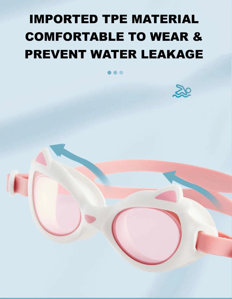 Professional Kids Swimming Goggles Cartoon Frame Anti-UV Children HD Lenses Pool Glasses Eyewear Anti Fog Adjustable Head Strap
