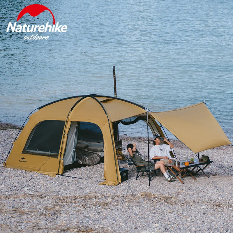 Naturehike Outdoor 4-6 Person Camping Dune 10.9 Tent One Bedroom One Living Room Hiking Tent 75D Nylon Camping Tents Canopy