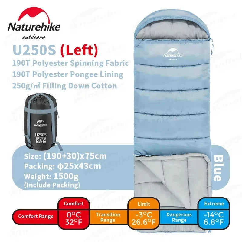 Naturehike Sleeping Bag Hollow Cotton Quilt Ultralight Winter Envelope Sleeping Bag for Adult Outdoor Camping Travel Lightweight