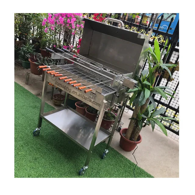 Garden Outdoor Charcoal BBQ Cyprus Rotisserie Grill with Hood