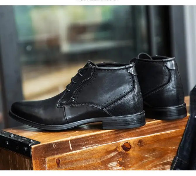 2023 Spring Autumn Ankle Boots Fashion Male Cow Genuine Leather Shoes Lace Up Leisure Leather Boots Motorcycle Shoes Boys A050