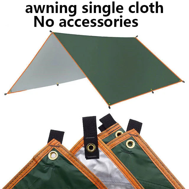 4x3m 3x3m Awning Waterproof Tarp Tent Shade Ultralight Garden Canopy Sunshade Outdoor Camping Hammock Rain Fly Beach Sun Shelter