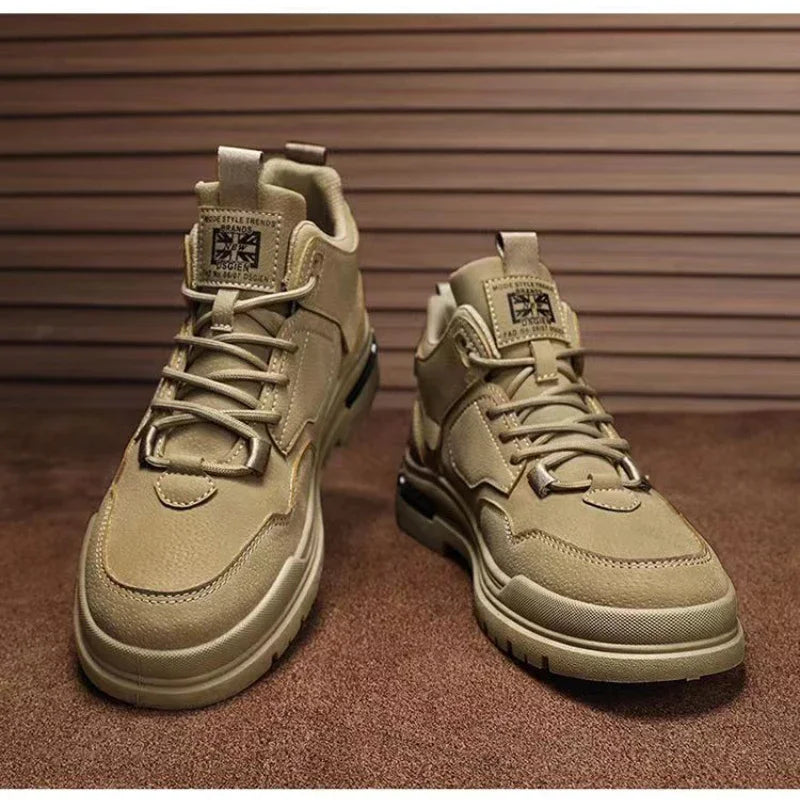 Men's Boots Mens Luxurious Design Casual Shoes Mens Motorcycle Boots Men's Waterproof and Wear-resistant Work Shoes