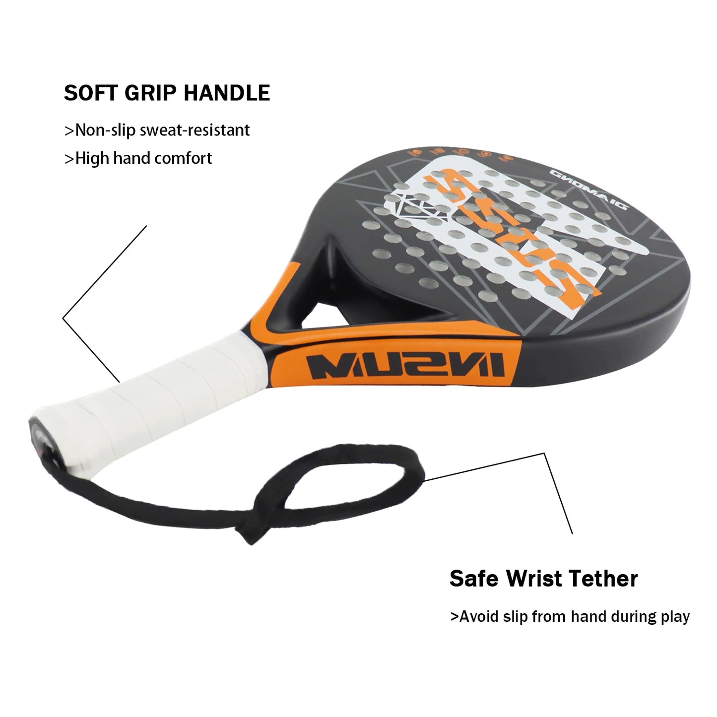 INSUM Padel Racket 2022 Carbon Fiber Soft EVA Surface High Balance Diamond Shape Sports Racket for Advanced Players Paddle