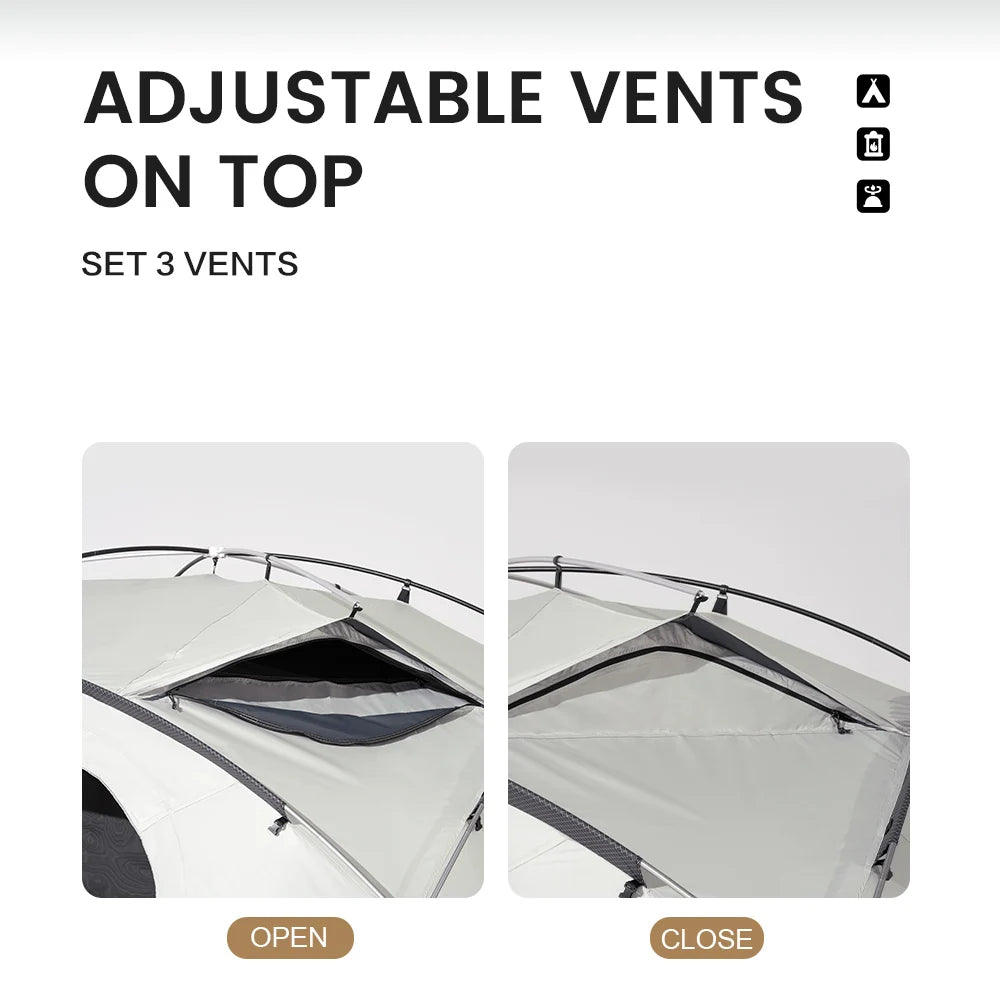 MOBI GARDEN Camping Tent Royal Castle 150D Oxford With Snow Skirt Double Layer Waterproof Hiking 5 Person 4 Season Tent UV50+