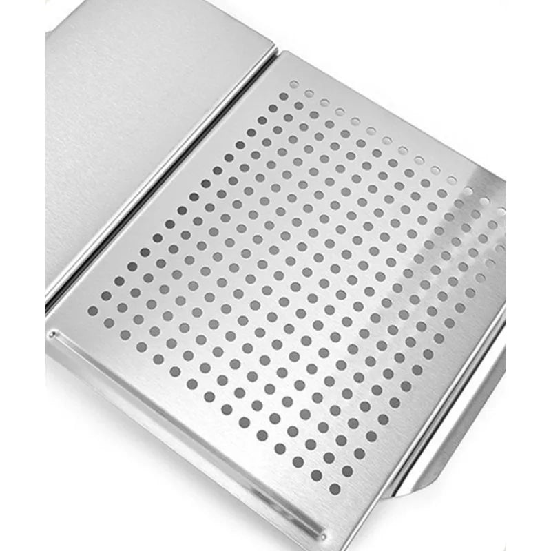 Stainless Steel Griddle Grill Pan 2-in-1 Stove Top Grill Plate Grilled Pan Vegetable Plate Grill Barbecue Trays Outdoor Grilling