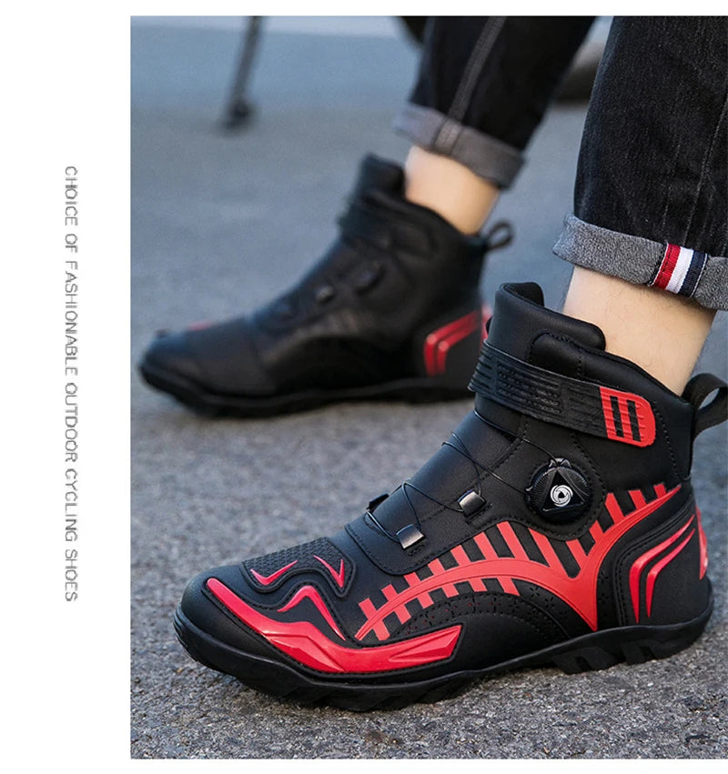 Man Motorcycle Boots Breathable Anti Slip Men's Motorbike Shoes Road Racing Riding Motocross Boot High Quality Men Motos Shoes