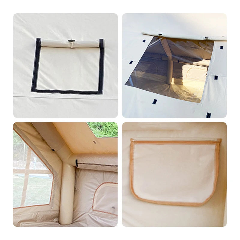 Inflatable Camping Tent for Family, PVC Skylight Air Tube, Camp Base Tents, 12 Square Meters, Large Space, 5-8 Person