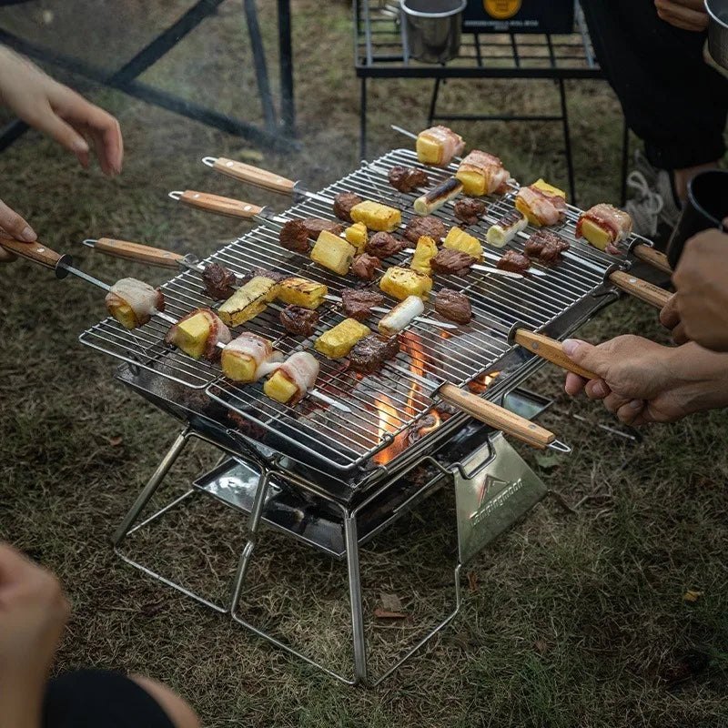 Outdoor Folding Stove Portable Stainless Steel Lightweight Barbecue Grill Picnic Stove Convenient Versatile Camping Supplies