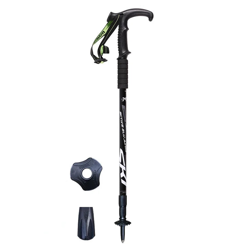 1PCS Ultralight Folding Multifunction Trekking Pole Portable Anti Shock Alpenstock Snow Walking Stick Outdoor Climbing Hiking