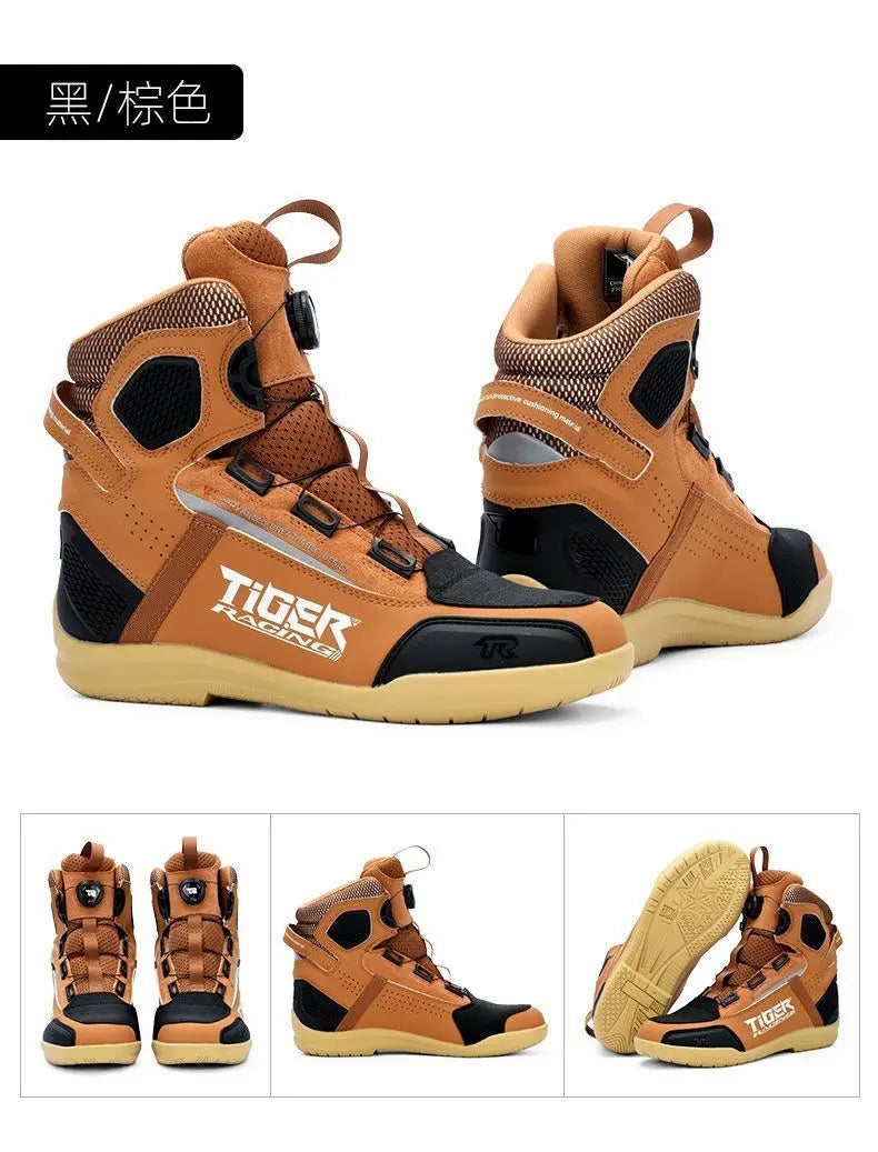 Motorcycle Shoes for Men, MTB Cycling Shoes, Winter Hiking High-Cut Boots, Tenis Masculino, Road Bicycle Sneaker，Casual Shoes