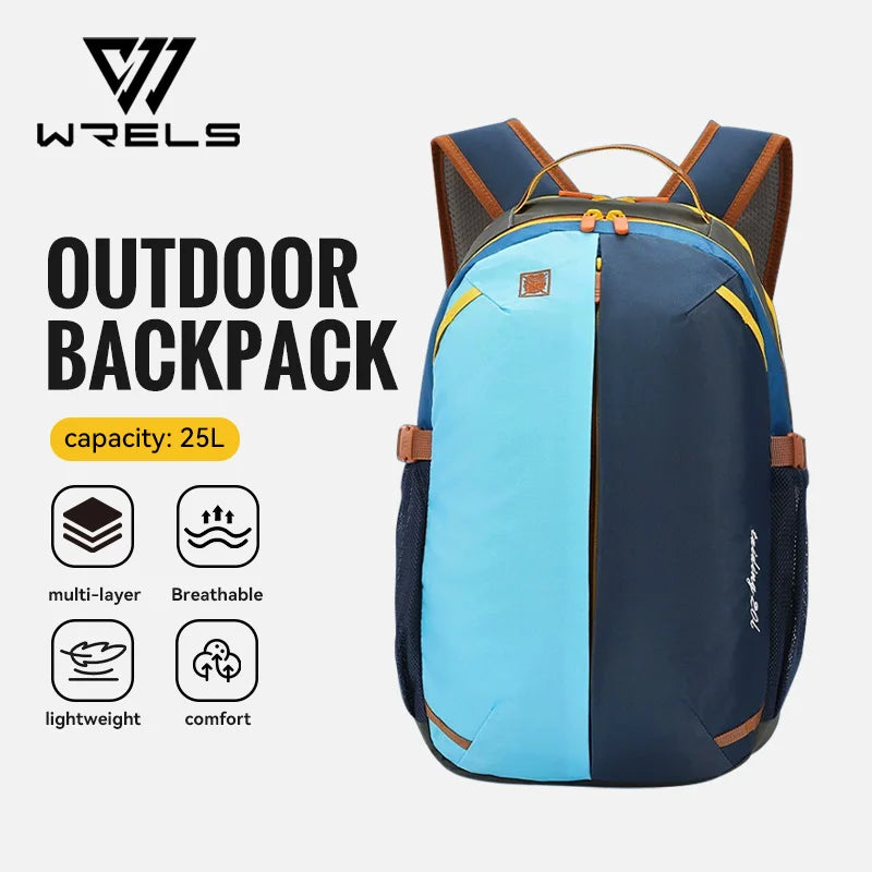 WRELS Outdoor Backpack Lightweight Breathable Schoolbag Waterproof Multi-role Backpack Large Capacity Outdoor Climb Hiking Bag