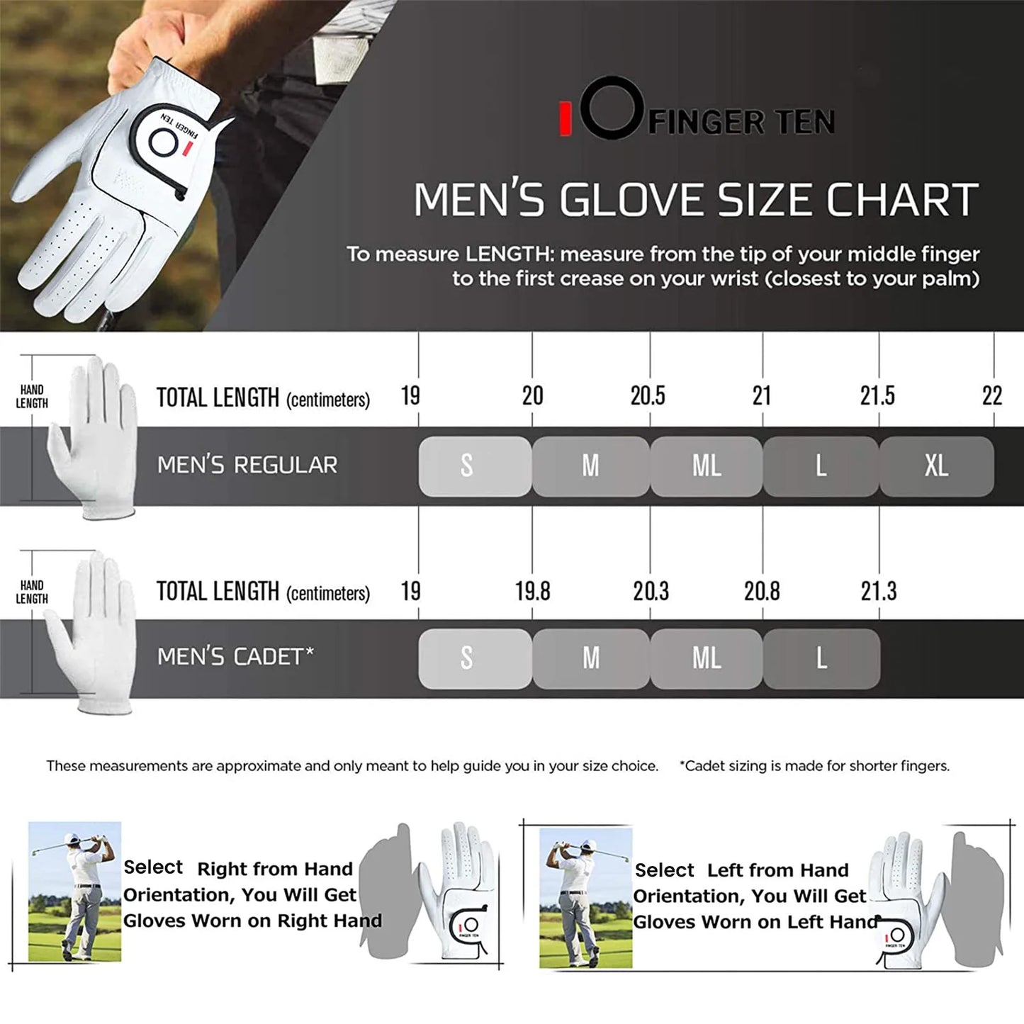 Left Right Hand Golf Gloves Men Leather Premium Cabretta Weathersoft Grip Golfer Glove Right Left Handed S -XL Drop Shipping