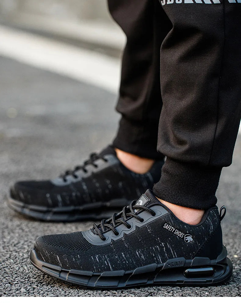 Security Anti-static Men Work Shoes Anti Puncture Anti Smashing Safety Shoes Air Cushion Indestructible Sneakers Breathable Mesh