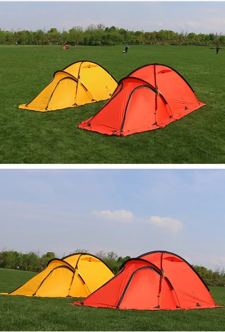 2 Person 4Season 20D Silicon Coated Tent Aluminum Rod Outdoor Camping 1Hall 1Room Rainproof with Snow Skirt Hiking Cycling Tour