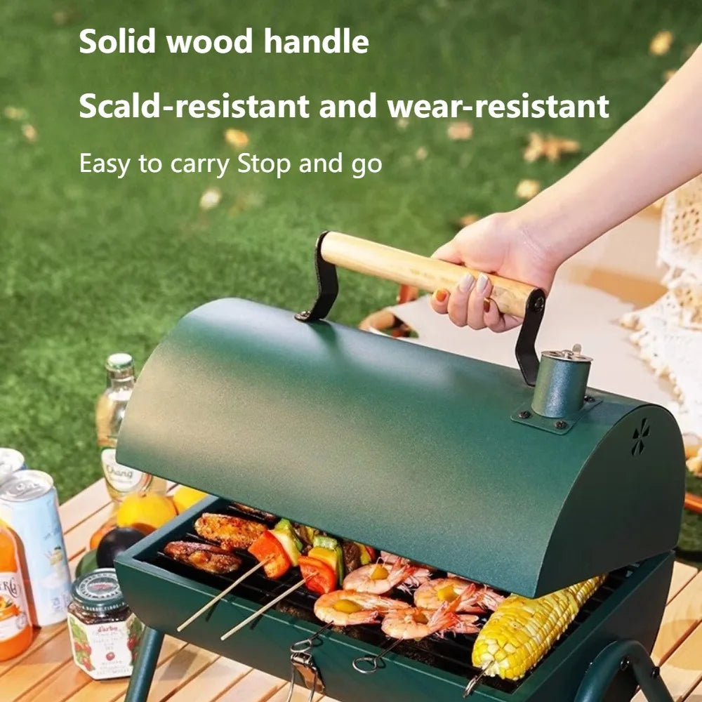 Small Folding Barbecue Grill Outdoor Portable Camping Charcoal Stove for Picnic Backyard Party