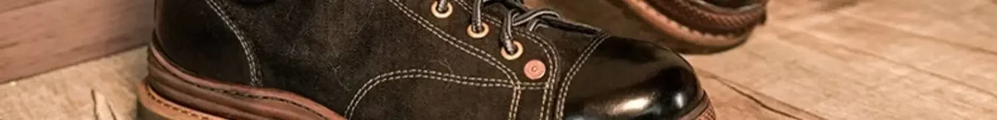 Retro Uglybros Motorcycle Boots Cowhide Canvas Shoes Ankle Protect Motorbike Zapatone British Style Botas For Harley For TRIUMPH