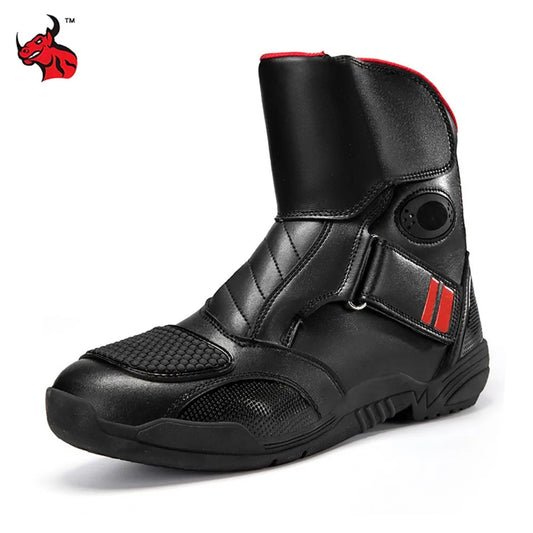 Motorcycle Boots Waterproof Leather Motorbike Protective Boots Motocross Riders Gear Men Women Moto Cycling Shoes Non-slip