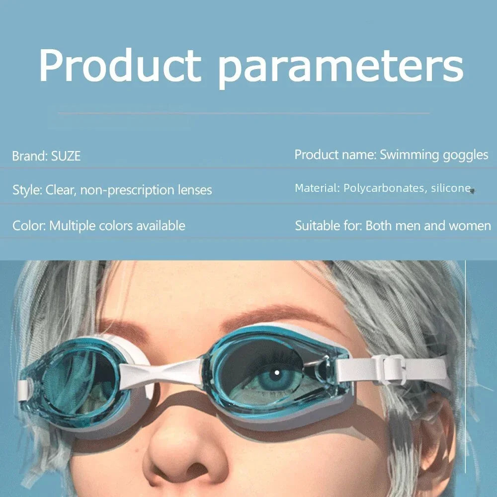 High Definition Anti Fog Swimming Goggles with Comfortable Silicone Seal Includes Swim Cap and Storage Box