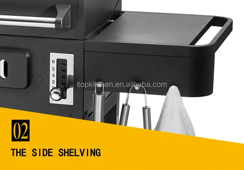 Outdoor Barbecue grill Charcoal Gas Comb BBQ Grill American family party  Machine courtyard gas and carbon dual-use bbq