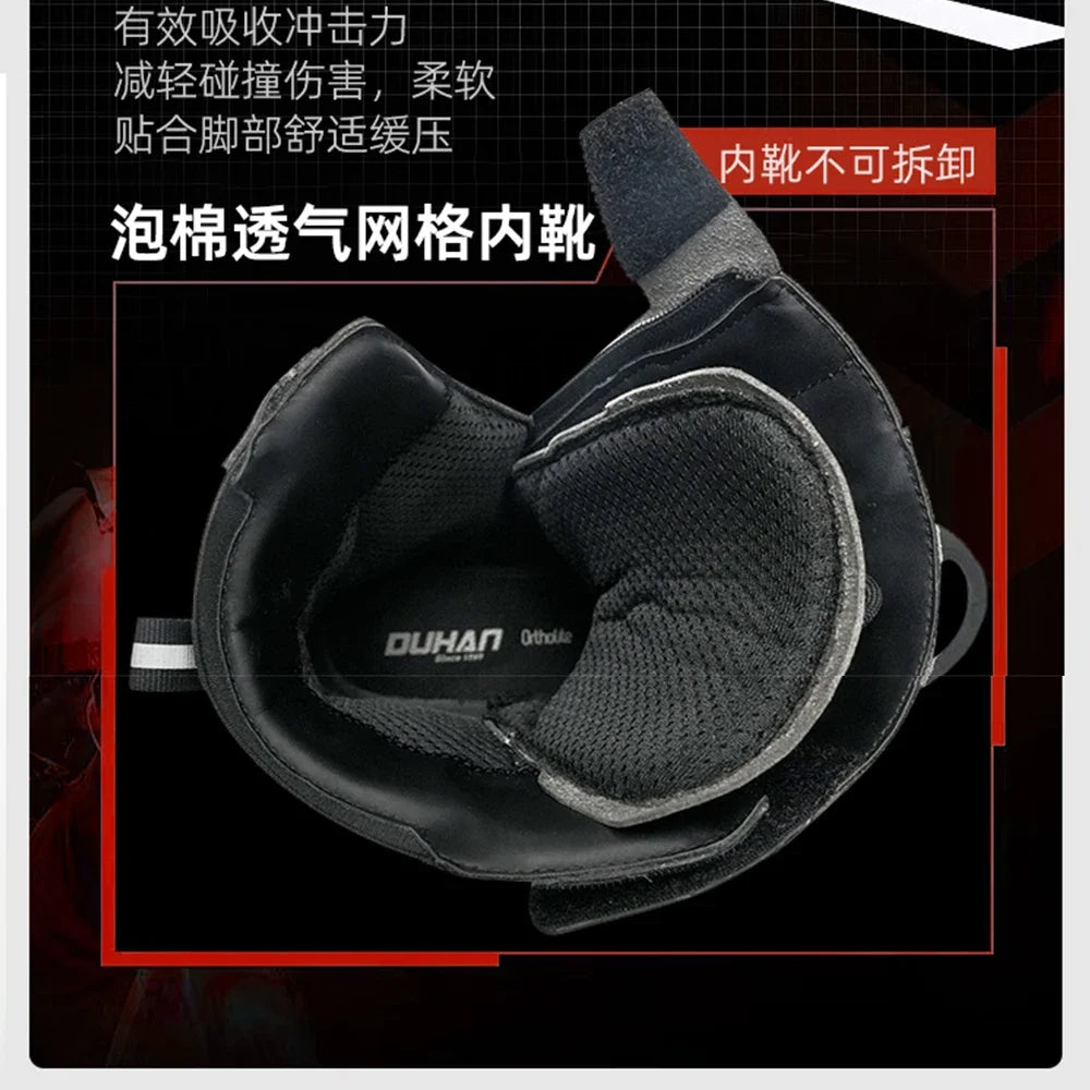 Motorcycle Short Boots Couple Shoes Leather Men Women Riding Racing Protective Breathable Anti-slip Soft Sole Motocross Off-road