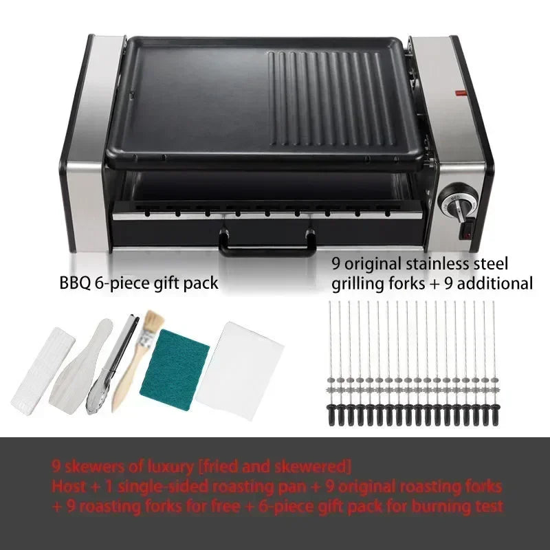 SYK-10 Electric Griddle BBQ Grill smokeless electric oven BBQ electric grill barbecue grill Automatic Rotary Kebab Machine