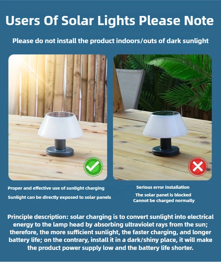 Solar Led Table Lamp Outdoor Modern Home Garden Decoration Solar Charging Cordless Lamp Restaurant For Outdoor Bar Restaurant