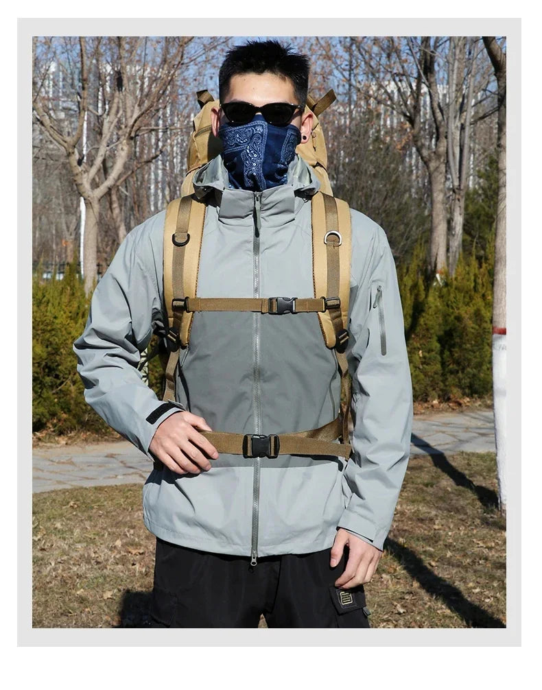 90L Travel Bag Camping Backpack Tactical Hiking Climbing Bags Mountaineering Large Sport Knapsack Outdoor Men Luggage Rucksack