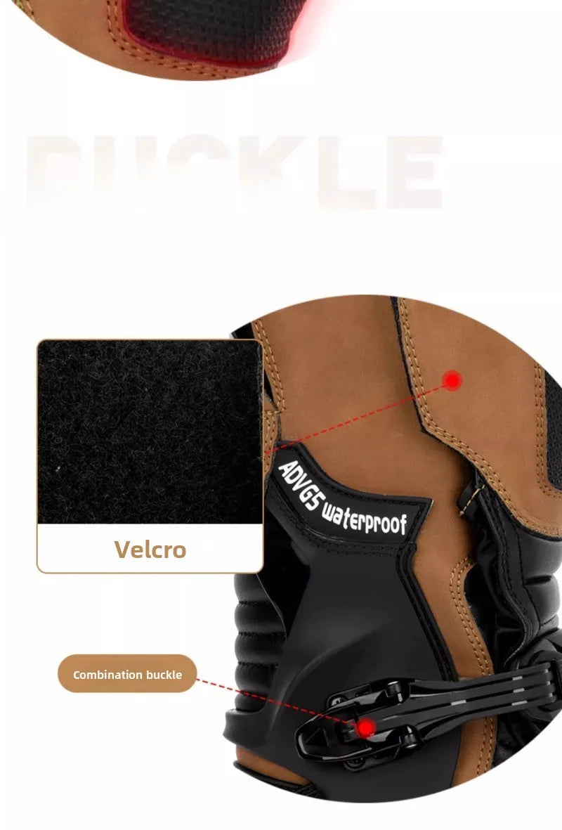 2025New Tiger G5 ADV Motorcycle Boots Black Khaki Off-road Rally Boots Microfiber Waterproof Bota Masculina Adventure Bike Botas