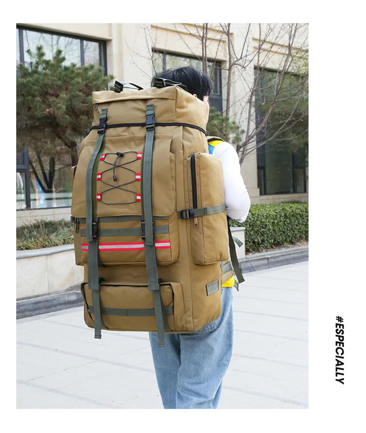 130L Large Capacity Mountaineering Bag Suitable  Outdoor Travel Camping Climbing Adventure Multifunctional Waterproof  Backpack