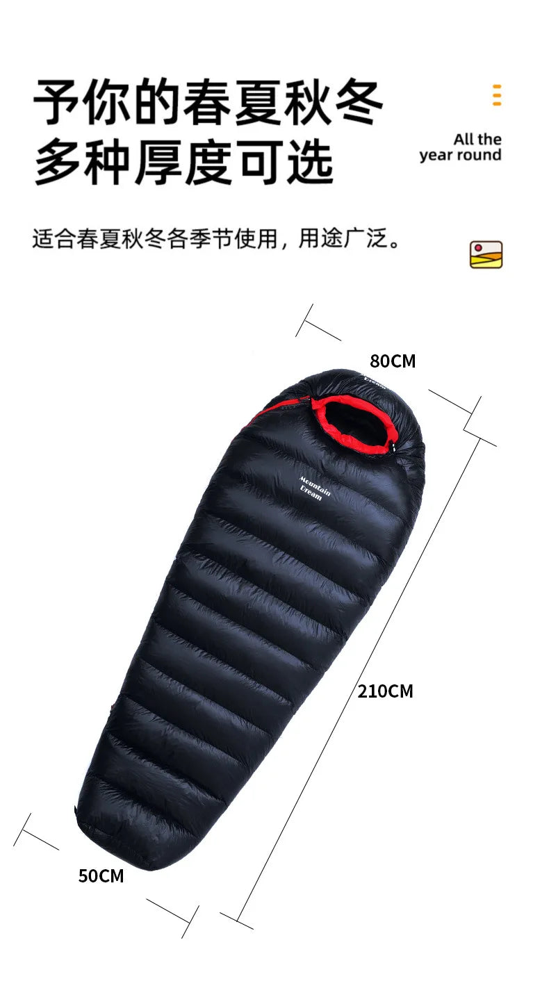 Lightweight Subzero Sleeping Bag Portable Thermal Mummy Hiking Outdoor Backpacking Rectangular Waterproof Winter Hood Camping