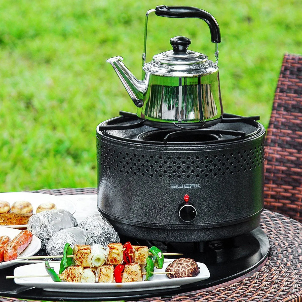 Outdoor BBQ barbecue stove multifunctional portable mini stainless steel adjustable firepower household charcoal barbecue stove