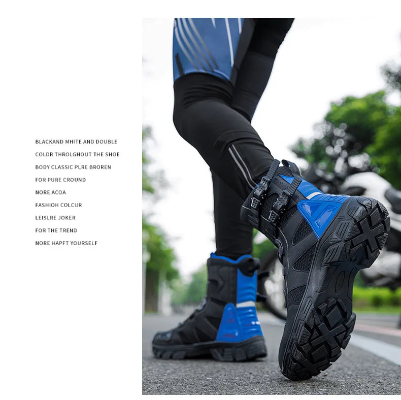 Motorcycle Boots Men's Mid-Calf Motocross Races Protective Boots Outdoor Breathable Non Slip Motos Sports Shoes Botas Moto Hombr