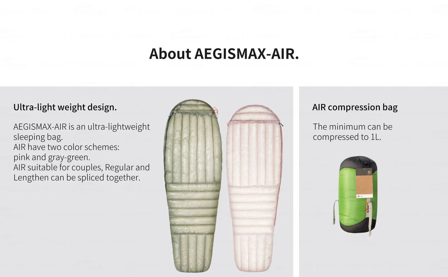 AEGISMAX AIR 10D Ultralight Down Sleeping Bag Camping Hiking 800FP Lightweight Couple Sleeping Bag Tourist Outdoor Equipment