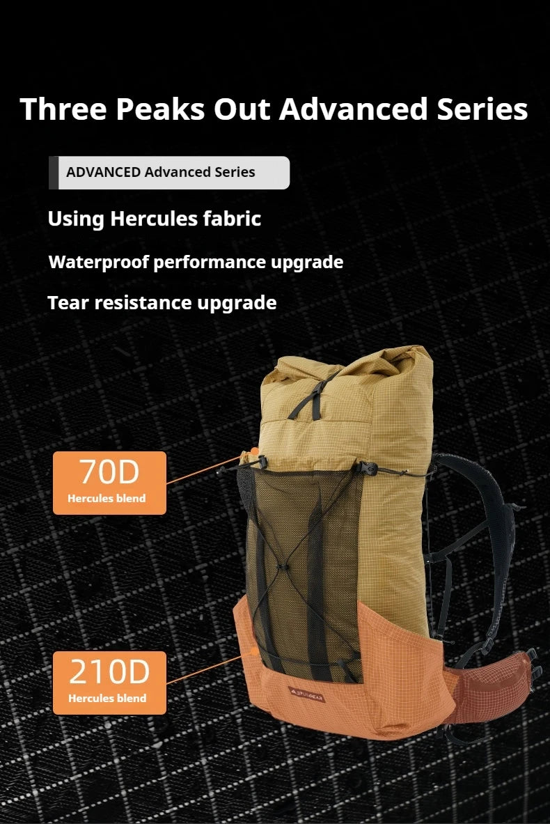 3F UL GEAR TianShan 35+10L Backpack 70D/210D Dyneema Ultralight Large Capacity Outdoor Camping Hiking Climbing Bag Waterproof