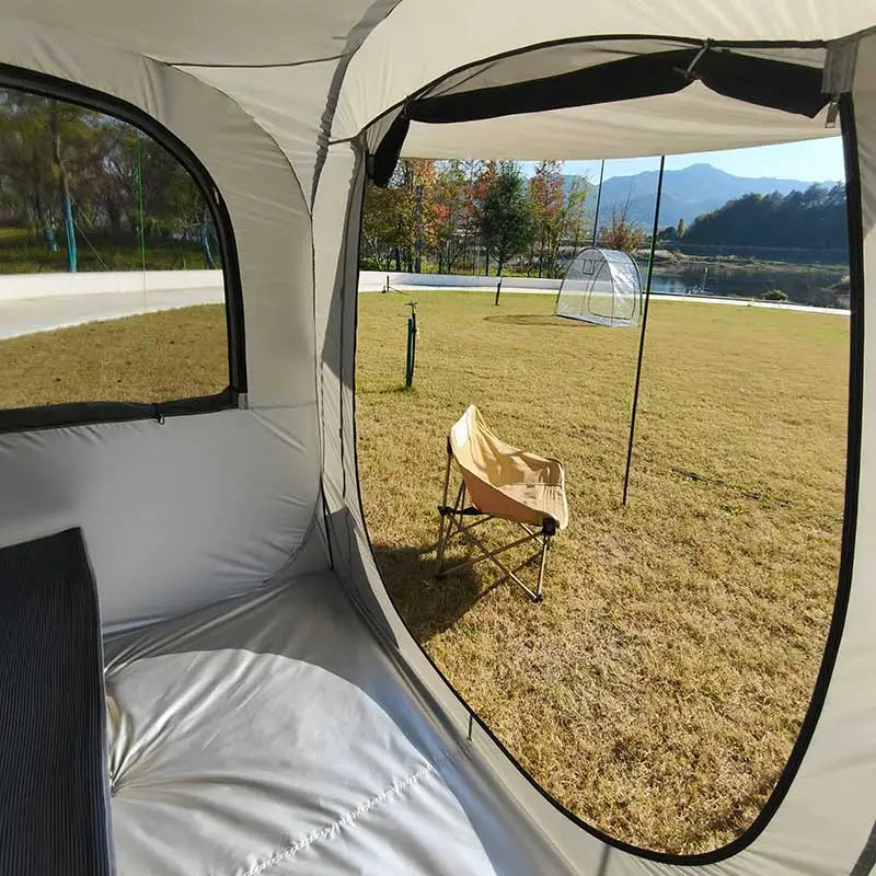 Pop-up SUV Camping Tent: 4 Person Instant Easy Setup Family Tent Connected to Vehicles to Achieve the Freedom of Heat&Cooling