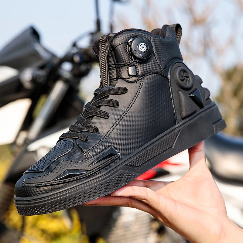 New Men's Motorcycle Shoes Outdoor Breathable Waterproof Men Motorcycle Boots Motos and Bike Riding Ankle Boot Motocross Shoes