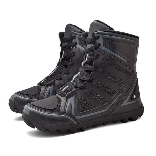 Men's Motorcycle Boots New Breathable Stripe Motos Riders Shoes Outdoor Motocross Protective Boots Hiking Non-slip Sports Shoes