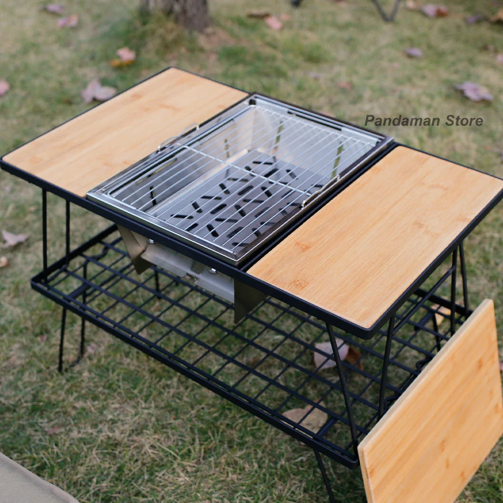 Portable 201 stainless steel outdoor camping picnic tourist tabletop cooking 1unit folding IGT Grill