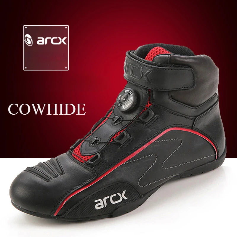 New Arcx Motorcycle Riding Boots Cowhide Casual Motorbike Road Travel Cycling Shoes Men Breathable Botas Four Season For Honda