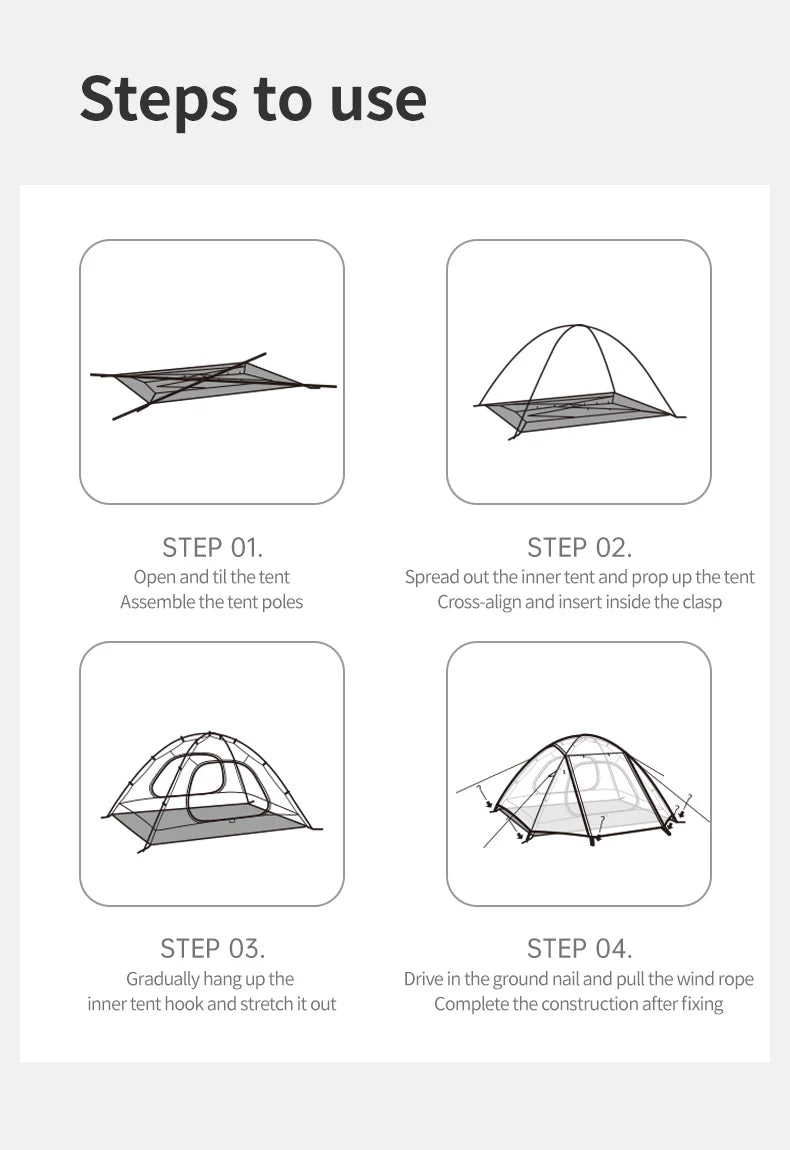 Naturehike YunChuan Outdoor Camping Tent 2/3 Person Waterproof PU2000+ Blackout Tents UV50+ Portable Lightweight Hiking Shelter