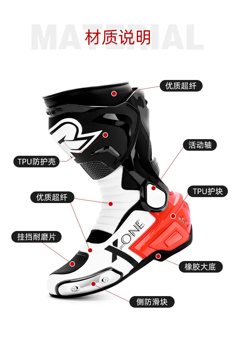 Motocross Off-Road Rally Professional Boots Motorcycle long Boots Safety Riding Protection Shoes Motorbike Rider Biker Shoes