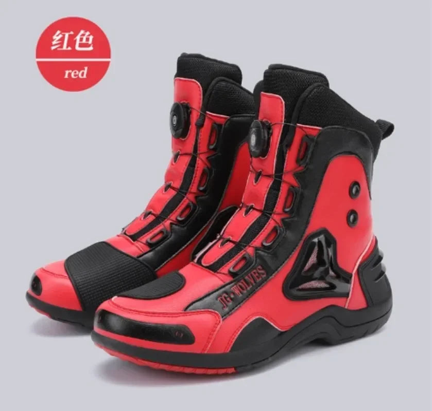 Non-slip  Motorcycle Protective Rubber Soles Boots Casual Motorcycle Boots Men's Leather Boots Motorcycle Riding Shoes