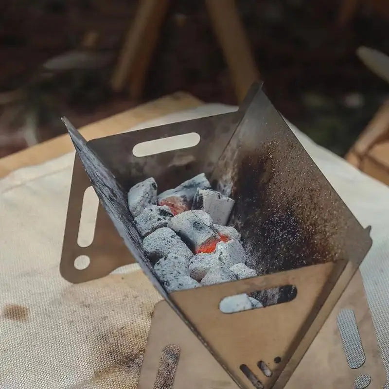 KXRC Camping Stove Stainless Steel Stove Potable Burning Stove for Picnic BBQ Camp Hiking with Grill Grids