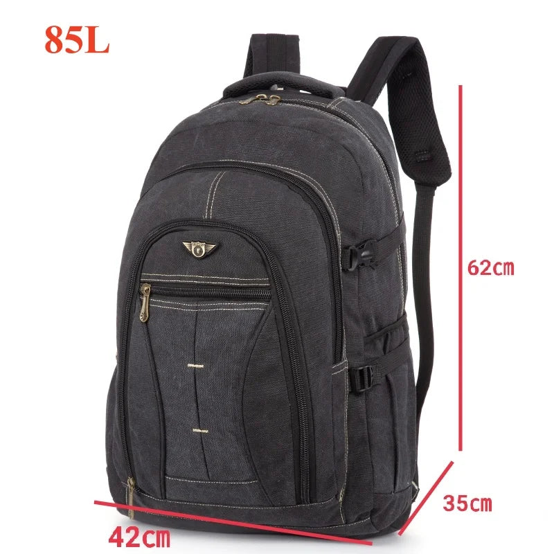 55L 70L Canvas Sports Backpack Men Outdoor Hiking Camping Travel Bag Luggage Rucksack Large Capacity Climbing Tactical Backpack