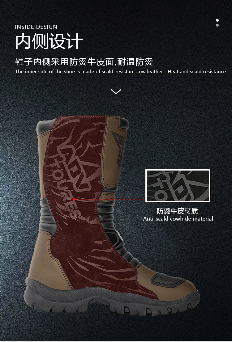Knight Shoes Wear Resistant Highway Boots Deodorization Motorcycle Riding Shoes Cushioning  Off Road Racing Boots  Waterproof