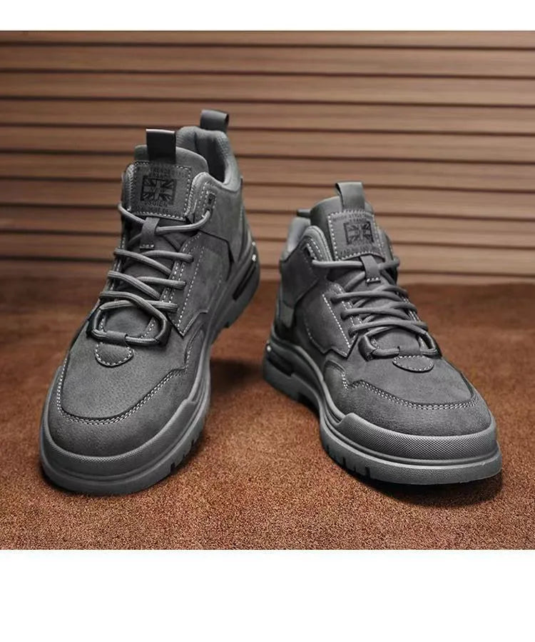 Men's Boots Mens Luxurious Design Casual Shoes Mens Motorcycle Boots Men's Waterproof and Wear-resistant Work Shoes