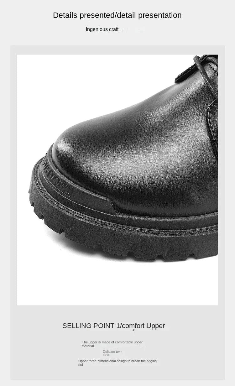 Winter boots For Men Black Boots Casual sneaker shoes men PU Leather Autumn Men's boots Men's safety shoes botas para hombre 안전화