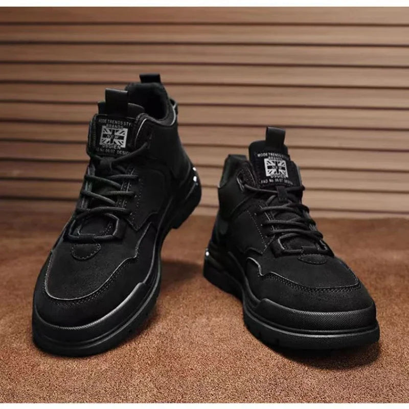 Men's Boots Mens Luxurious Design Casual Shoes Mens Motorcycle Boots Men's Waterproof and Wear-resistant Work Shoes