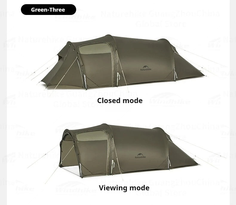 Naturehike Opalus UL Tunnel Tent 2-3 Person 15D Nylon 4 Season Hiking Tent Lightweight Large Space Outdoor Travel Camping Tent